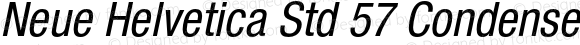 Neue Helvetica Std 57 Condensed Oblique