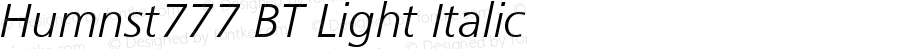 Humnst777 BT Light Italic