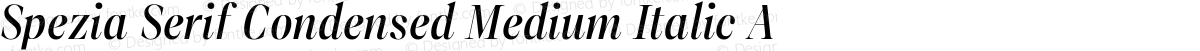Spezia Serif Condensed Medium Italic A