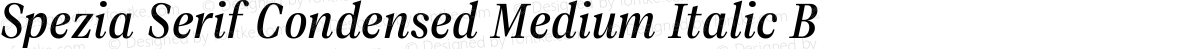 Spezia Serif Condensed Medium Italic B