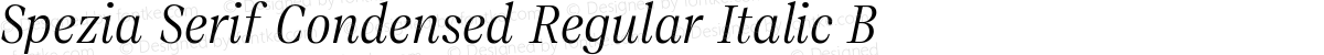 Spezia Serif Condensed Regular Italic B