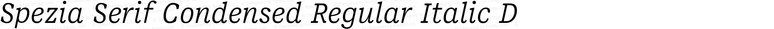 Spezia Serif Condensed Regular Italic D