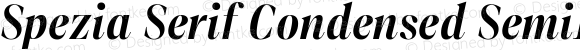 Spezia Serif Condensed SemiBold Italic A