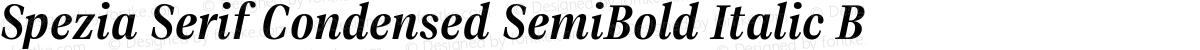 Spezia Serif Condensed SemiBold Italic B