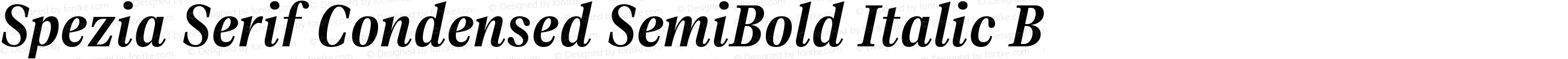 Spezia Serif Condensed SemiBold Italic B