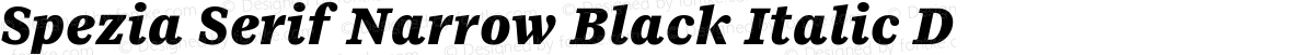Spezia Serif Narrow Black Italic D