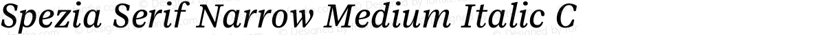 Spezia Serif Narrow Medium Italic C