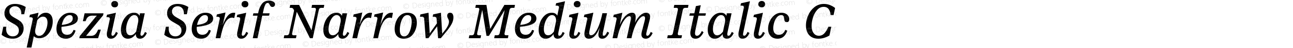 Spezia Serif Narrow Medium Italic C