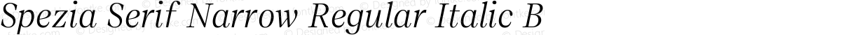 Spezia Serif Narrow Regular Italic B