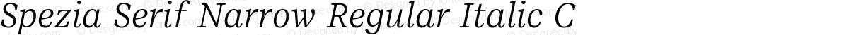 Spezia Serif Narrow Regular Italic C