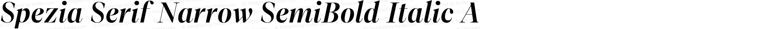 Spezia Serif Narrow SemiBold Italic A