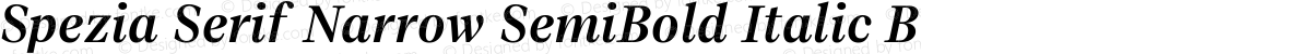 Spezia Serif Narrow SemiBold Italic B