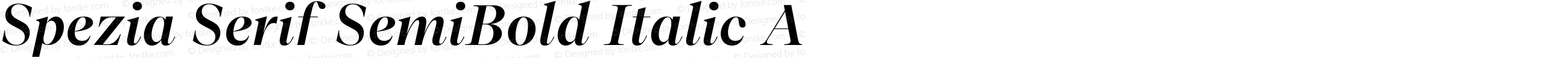 Spezia Serif SemiBold Italic A