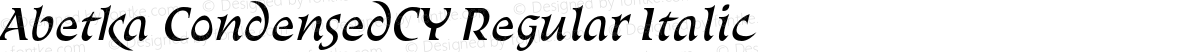 Abetka CondensedCY Regular Italic