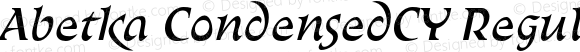 Abetka CondensedCY Regular Italic