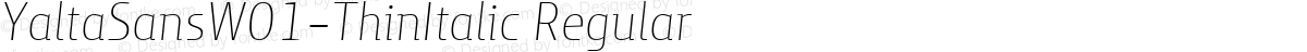 YaltaSansW01-ThinItalic Regular