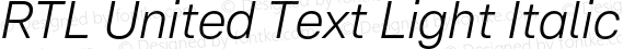 RTL United Text Light Italic