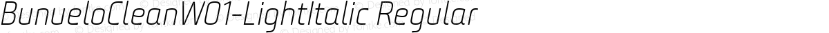 BunueloCleanW01-LightItalic Regular