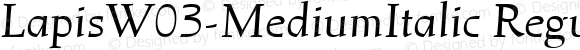 Lapis W03 Medium Italic