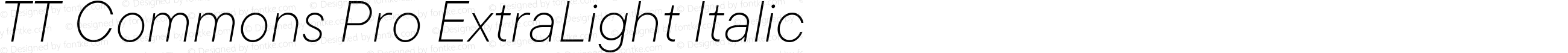 TT Commons Pro ExtraLight Italic