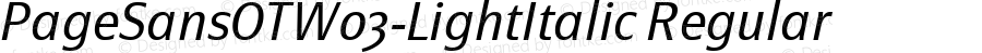 PageSansOTW03-LightItalic Regular Version 7.504