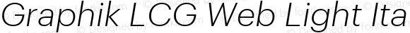 Graphik LCG Web Light Italic