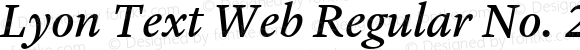 Lyon Text Web Regular No. 2 Italic