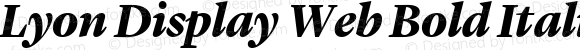 Lyon Display Web Bold Italic