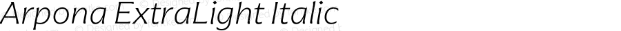 Arpona ExtraLight Italic