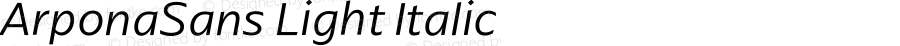 ArponaSans Light Italic