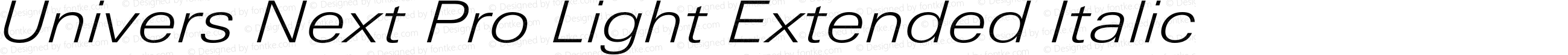 Univers Next Pro Light Extended Italic