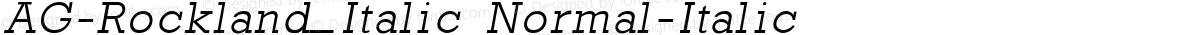 AG-Rockland_Italic Normal-Italic