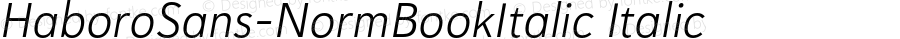 HaboroSans-NormBookItalic Italic