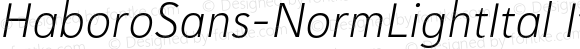 HaboroSans-NormLightItal Italic