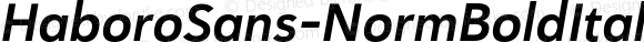 HaboroSans-NormBoldItalic Bold Italic