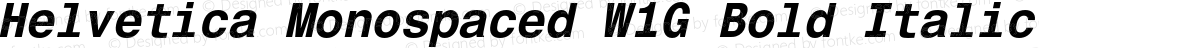 Helvetica Monospaced W1G Bold Italic