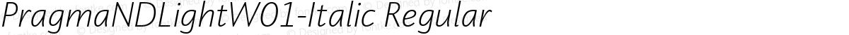PragmaNDLightW01-Italic Regular