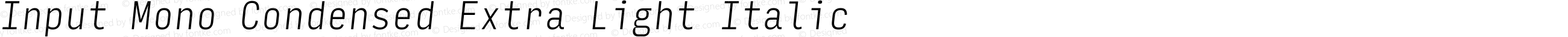 Input Mono Condensed Extra Light Italic