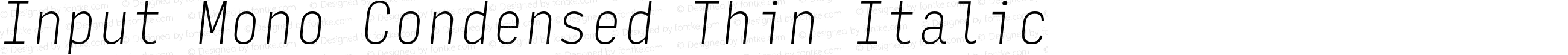 Input Mono Condensed Thin Italic