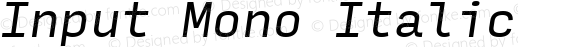Input Mono Italic