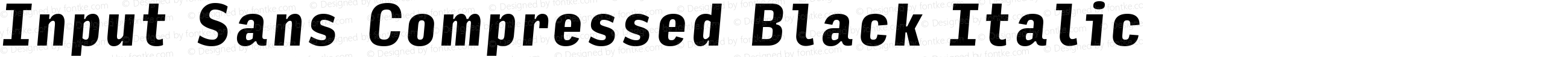 Input Sans Compressed Black Italic