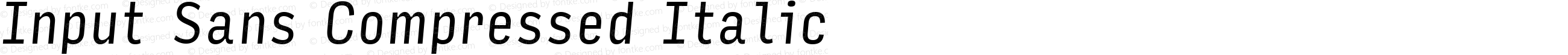 Input Sans Compressed Italic