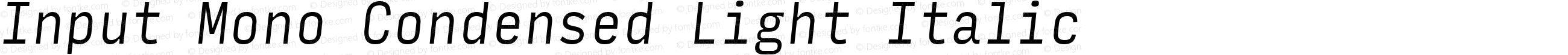 Input Mono Condensed Light Italic