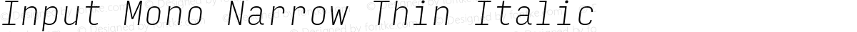 Input Mono Narrow Thin Italic