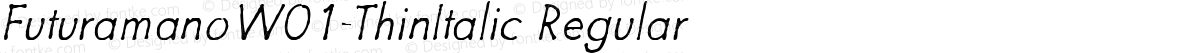 FuturamanoW01-ThinItalic Regular