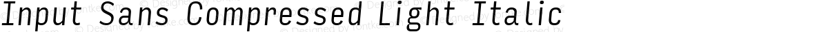 Input Sans Compressed Light Italic