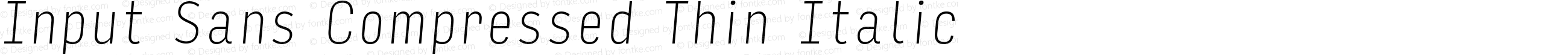 Input Sans Compressed Thin Italic