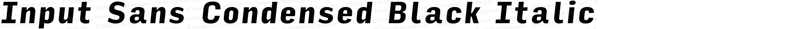 Input Sans Condensed Black Italic