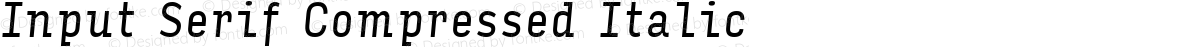 Input Serif Compressed Italic