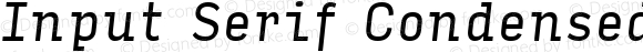Input Serif Condensed Italic